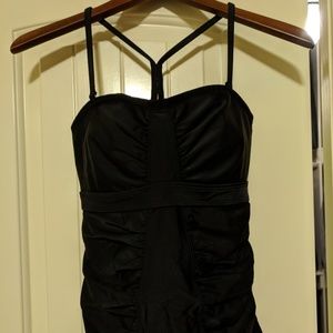 Athleta waterfall Bandeau tankini bra size